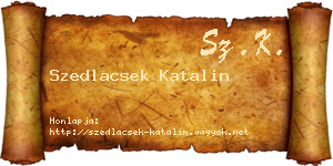 Szedlacsek Katalin névjegykártya