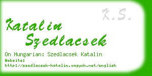 katalin szedlacsek business card